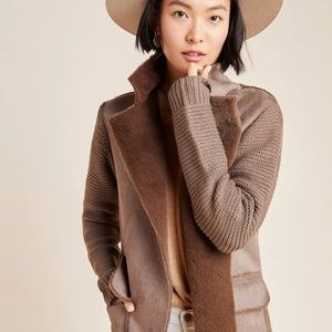 Anthropologie Piper Sweater Coat Brown